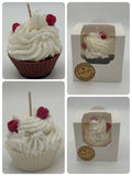 Raspberry Cupcake Candles Vanilla or Chocolate