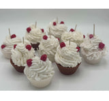 Raspberry Cupcake Candles Vanilla or Chocolate