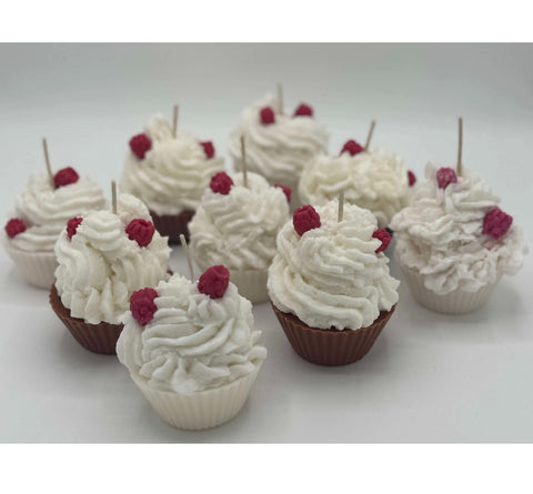 Raspberry Cupcake Candles Vanilla or Chocolate