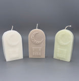 Halal Islam Inspired Pillar Candles , Peace and Reflection
