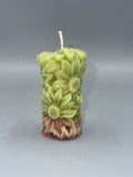 Decorative Stacked Flower Candle – Handcrafted Floral Accent