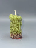 Decorative Stacked Flower Candle – Handcrafted Floral Accent