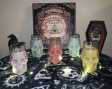 Spooky Skull shaped Mason Jar Candles w/lid