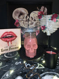Spooky Skull shaped Mason Jar Candles w/lid